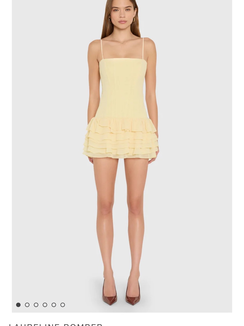 Amanda Uprichard Pale Yellow Ruffled Mini Dress
